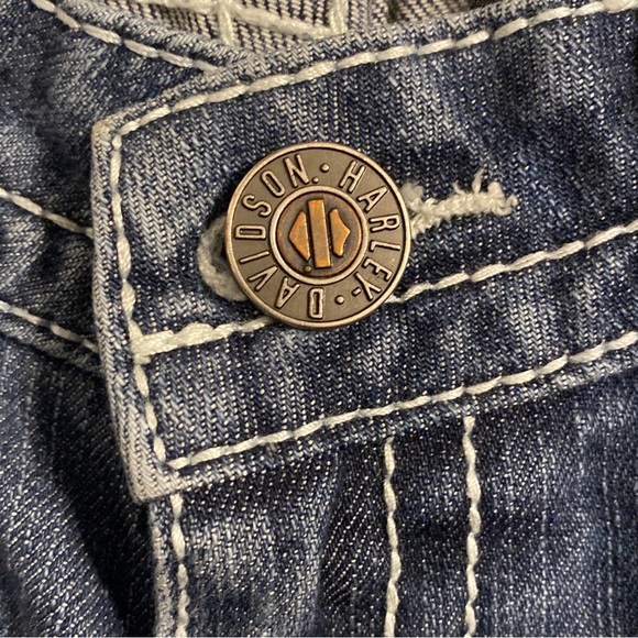 Harley Davidson Jeans Womens 10 Tall Denim Pants Boot Cut Flap Pockets 32”x31” - Picture 7 of 13